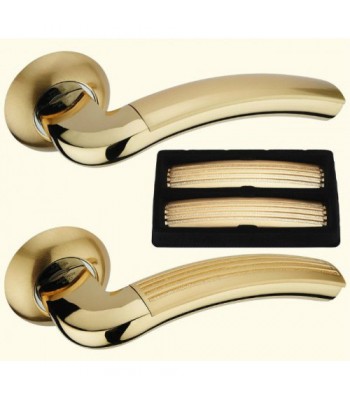 Дверная ручка Adden Bau TWIN A127-02 со сменными накладками бронза / золото / хром